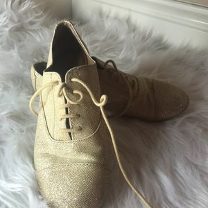 GB Gianni Bini Glitter Oxford Flats GOLD